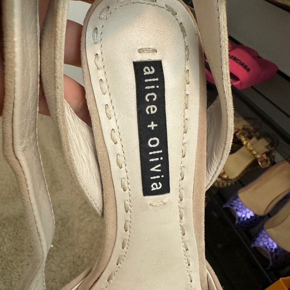 Alice & Olivia Platform Peep Toe Heels - size 6 fits like a 6.5 or 7 - Picture 2 of 6